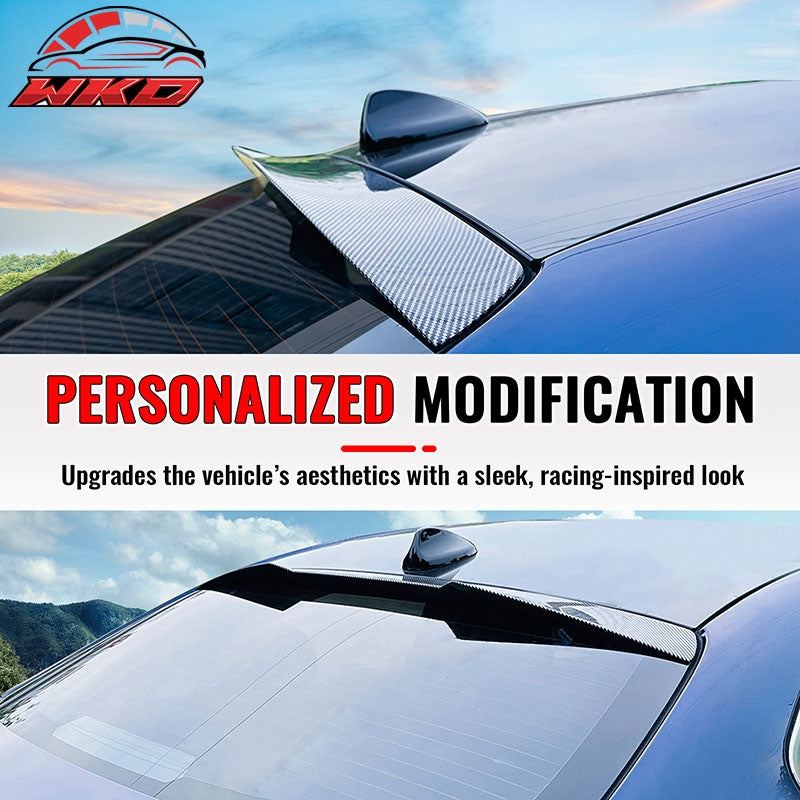 Fits 17-26 Alfa Romeo Giulia V Style Rear Roof Spoiler Carbon Fiber Print ABS
