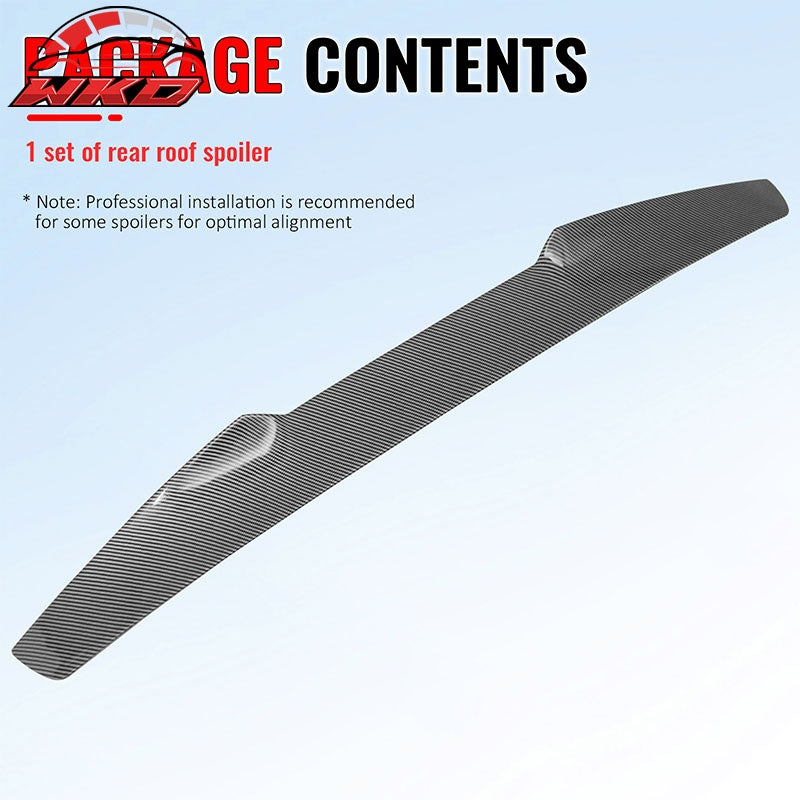 Fits 17-26 Alfa Romeo Giulia V Style Rear Roof Spoiler Carbon Fiber Print ABS