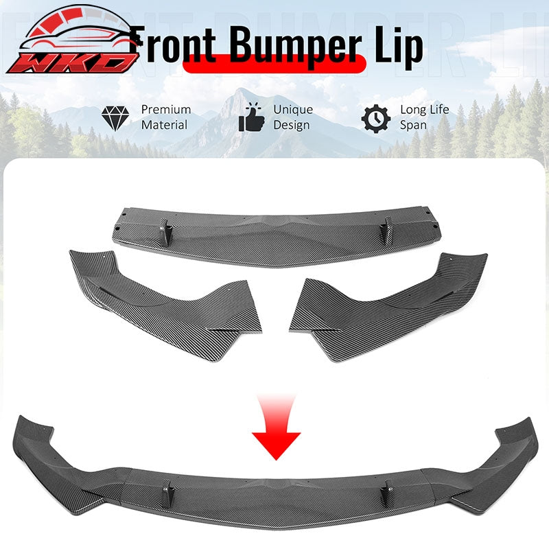 Wholesale 17-26 Alfa Romeo Stelvio IKON Style Front Bumper Lip Carbon Fiber Print 3PC - Wikond Auto