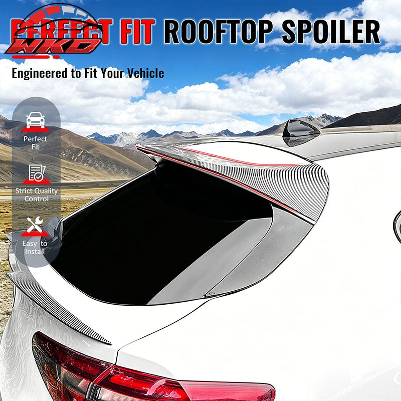 Fits 17-26 Alfa Romeo Stelvio IKON Style Rear Roof Spoiler Carbon Fiber Look ABS