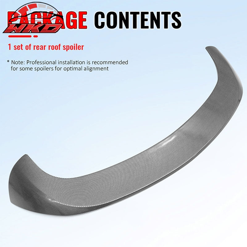 Fits 17-26 Alfa Romeo Stelvio IKON Style Rear Roof Spoiler Carbon Fiber Look ABS