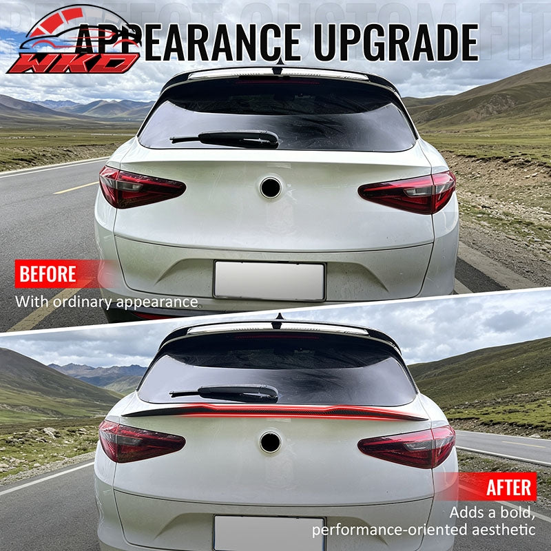 Wholesale 17-26 Alfa Romeo Stelvio V Style Trunk Middle Spoiler Carbon Fiber Print - Wikond Auto