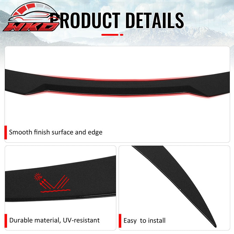 Fits 17-26 Alfa Romeo Stelvio V Style Trunk Middle Spoiler Wing Gloss Black ABS