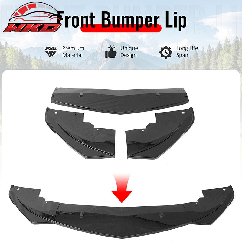 Wholesale 23-26 Alfa Romeo Tonale Gloss Black 3PCS Front Bumper Lip ABS - IKON Style - Wikond Auto