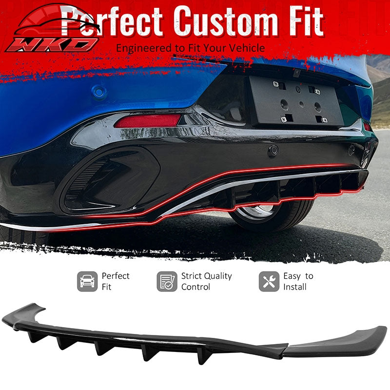 Fits 23-26 Alfa Romeo Tonale IKON Style Rear Bumper Diffuser 3PC Gloss Black ABS