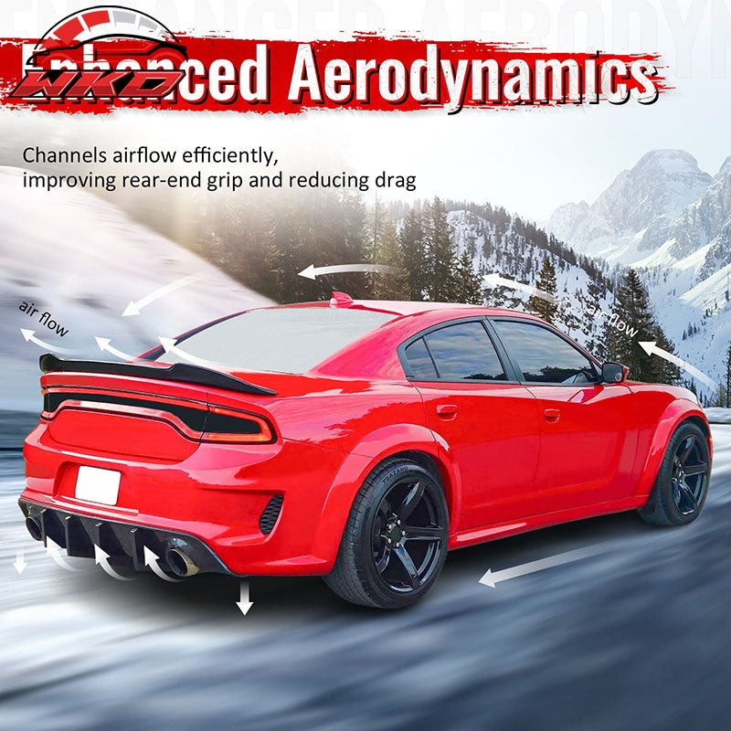 Fits 23-26 Alfa Romeo Tonale IKON Style Rear Bumper Diffuser 3PC Gloss Black ABS