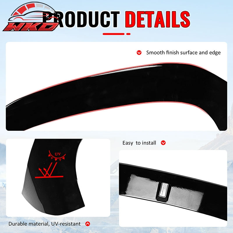Fits 23-26 Alfa Romeo Tonale V Style Rear Roof Spoiler Deflector Gloss Black ABS