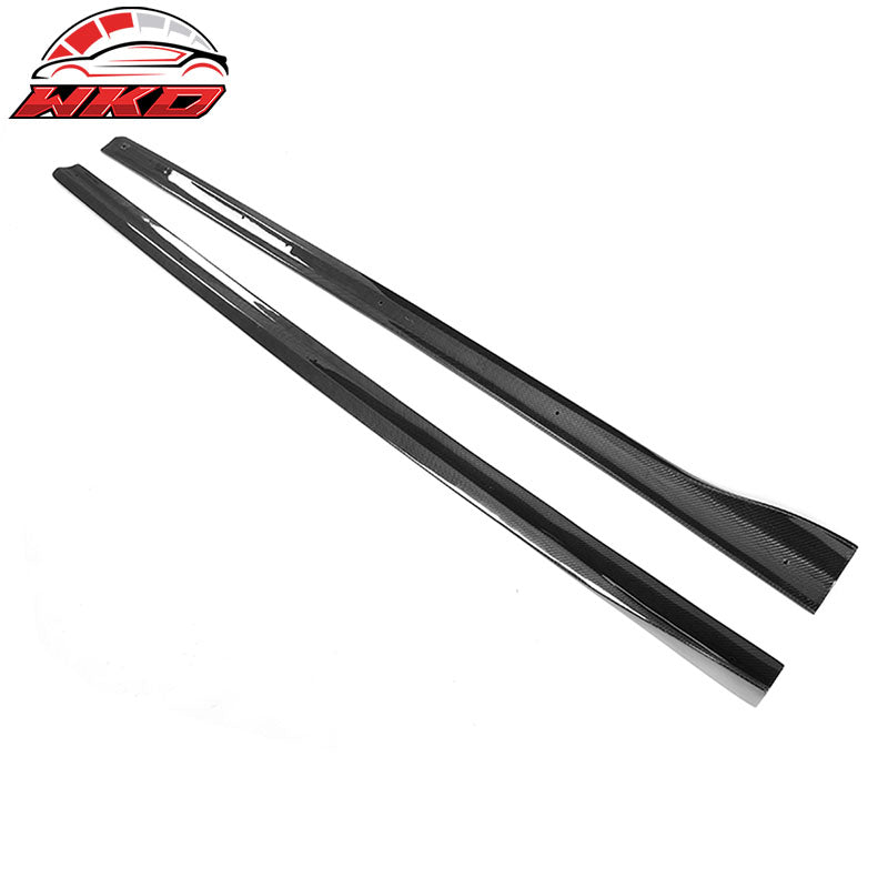 Fits 14-17 Audi A3 S Line S3 JC Style 2PCS Side Skirts Panel Matte Carbon Fiber