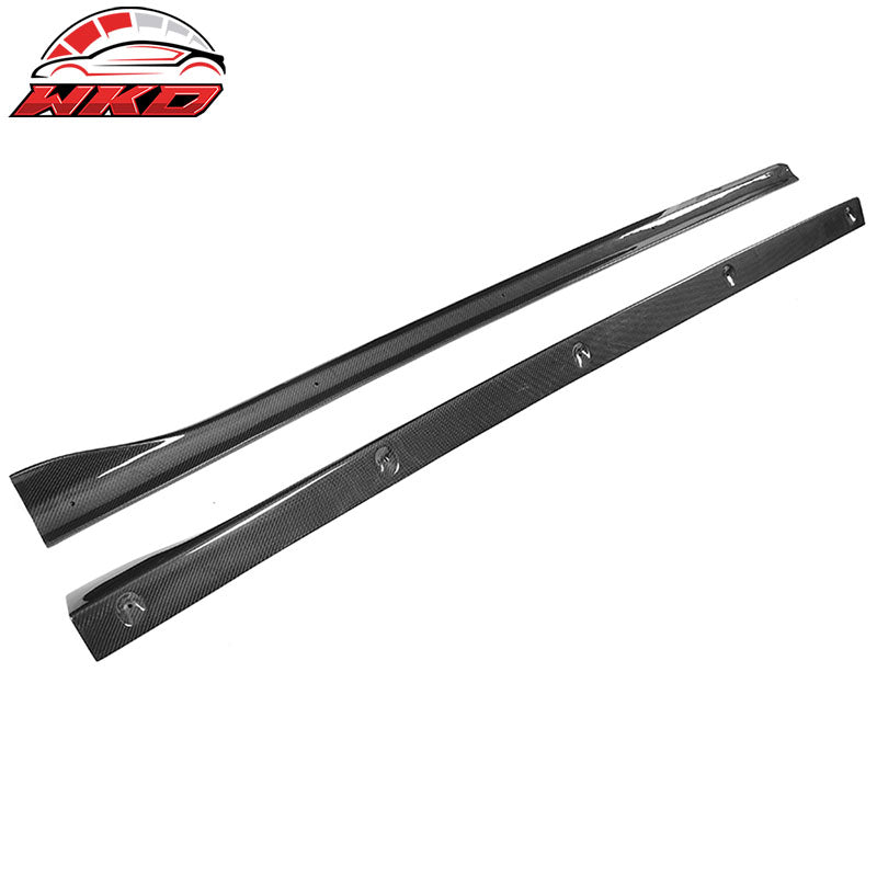 Fits 14-17 Audi A3 S Line S3 JC Style 2PCS Side Skirts Panel Matte Carbon Fiber