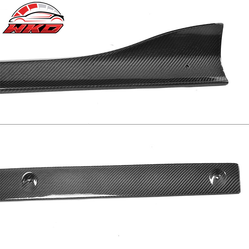 Fits 14-17 Audi A3 S Line S3 JC Style 2PCS Side Skirts Panel Matte Carbon Fiber