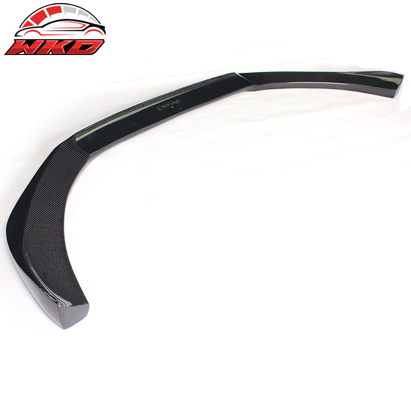 Fits 09-12 Audi A4 B8 Sedan STK Style Front Bumper Lip - Matte Carbon Fiber