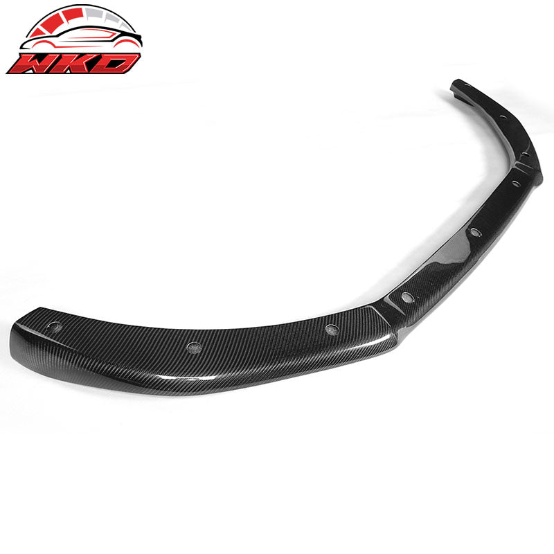 Fits 09-12 Audi A4 B8 Sedan STK Style Front Bumper Lip - Matte Carbon Fiber