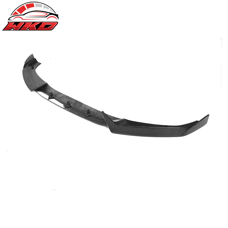Fits 17-19 Audi A4 S4 B9 Sedan JC Style 3PCS Front Bumper Lip Matte Carbon Fiber