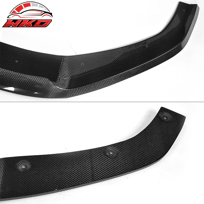 Fits 17-19 Audi A4 B9 Sedan JC Style Front Bumper Lip Spoiler Matte Carbon Fiber