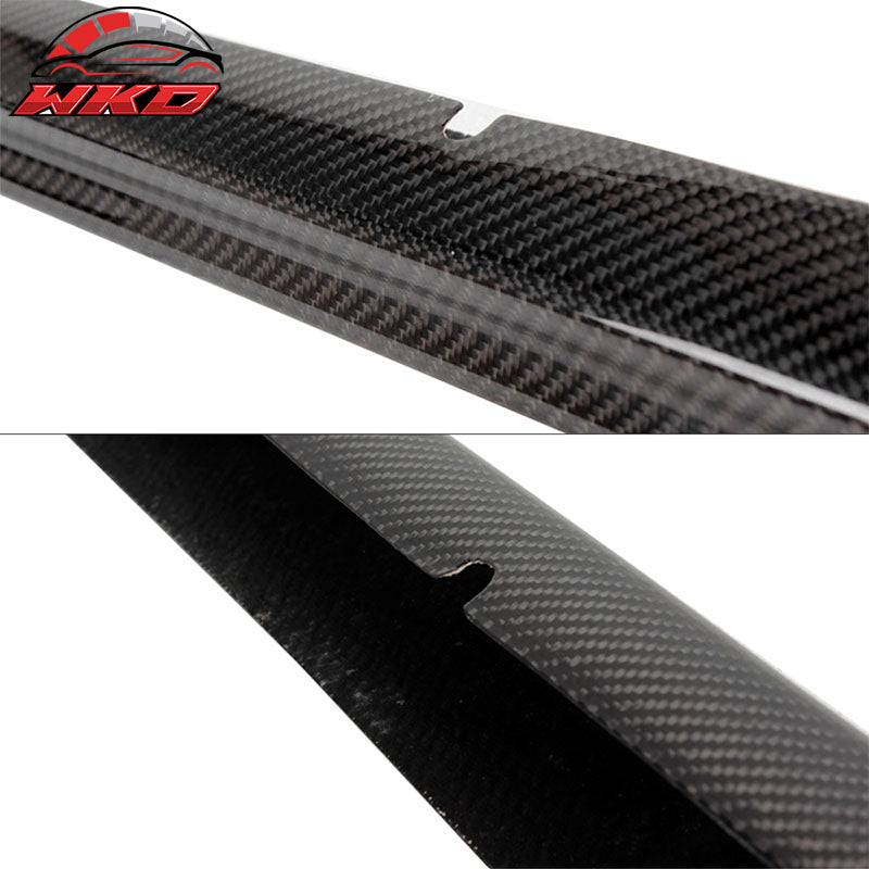 Fits 13-16 Audi A4 B8 OE Style Front Bumper Trims Center Lip Matte Carbon Fiber
