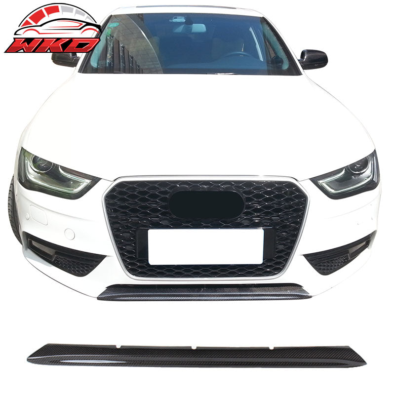 Fits 13-16 Audi A4 B8 OE Style Carbon Fiber Front Bumper Chin Lip
