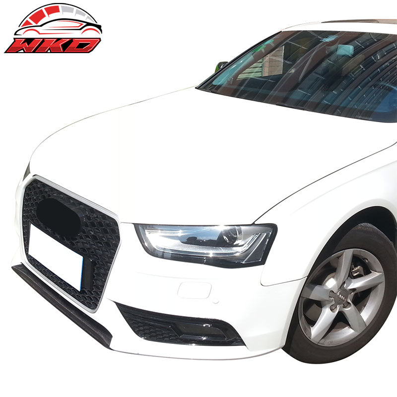 Fits 13-16 Audi A4 B8 OE Style Carbon Fiber Front Bumper Chin Lip