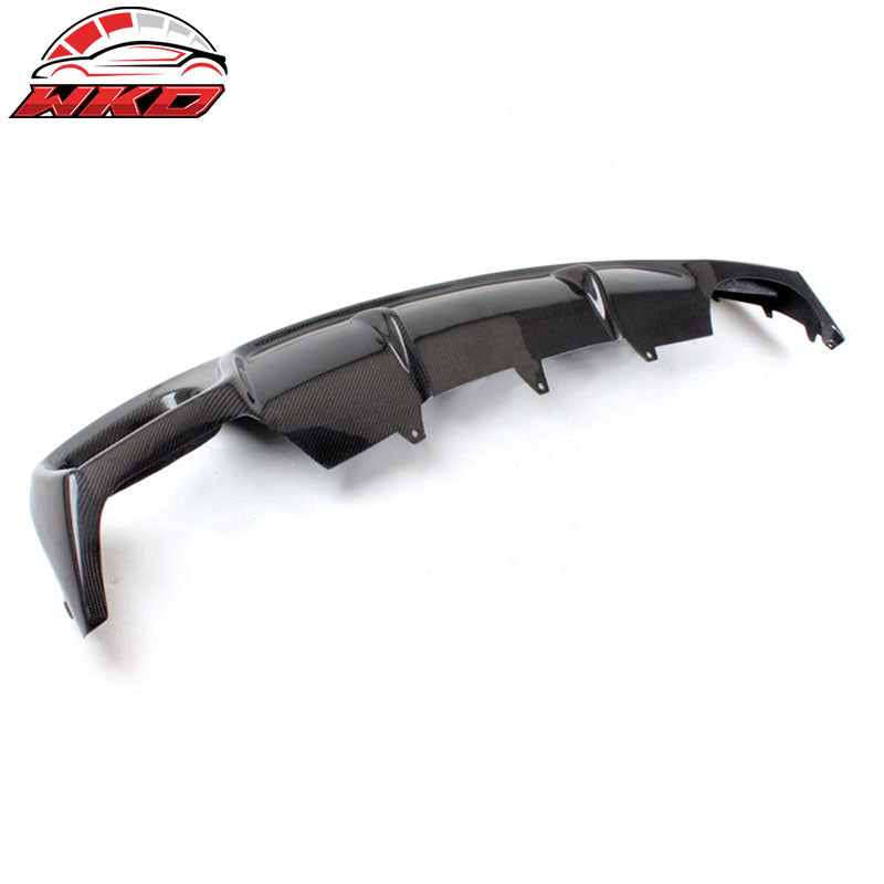 Fits 13-16 Audi A4 B9 Standard R Style Rear Bumper Lip Diffuser CF Carbon Fiber