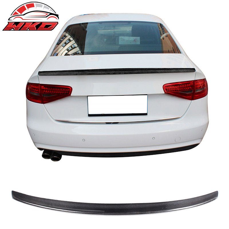 Fits 09-16 Audi A4 B8 Sedan 4-Door OE Style Rear Trunk Spoiler Carbon Fiber CF