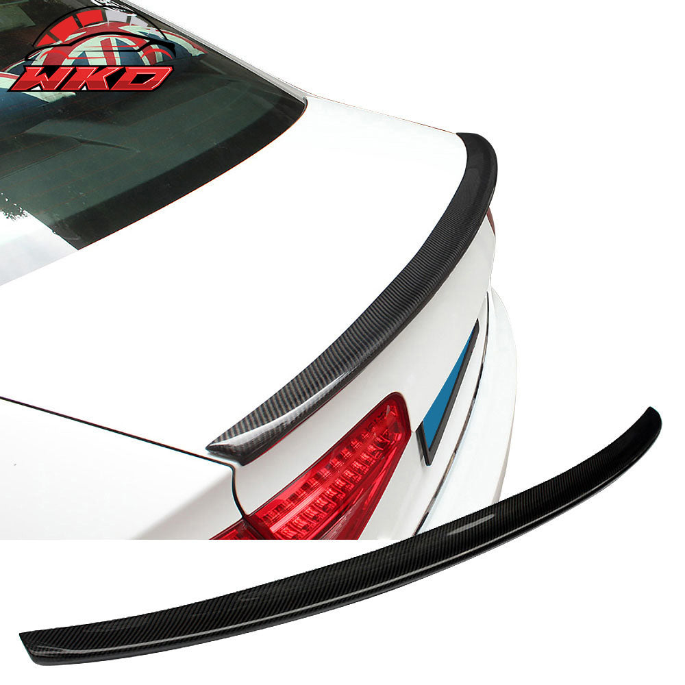 Fits 17-25 Audi A4 B9 S4 4Dr S4 Style Rear Trunk Spoiler Wing Carbon Fiber CF