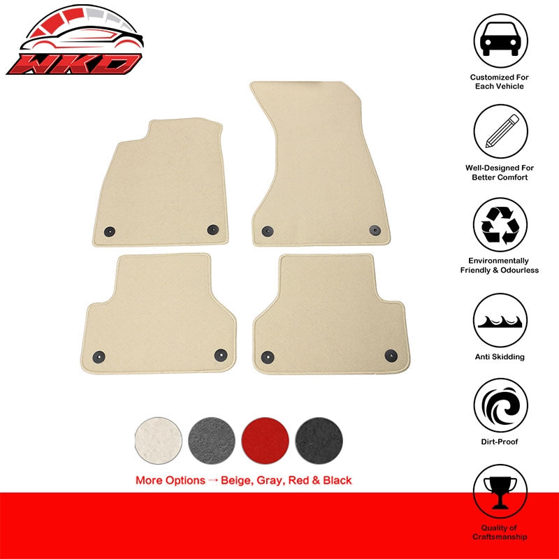 For 18-24 Audi A5 S5 RS5 Sportback Front Rear Floor Mat Liner Carpet Nylon Beige