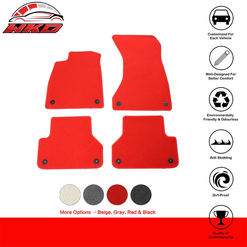 Fits 18-24 Audi A5 RS5 S5 Sportback Nylon Floor Mats Liner Red Front Rear Carpet