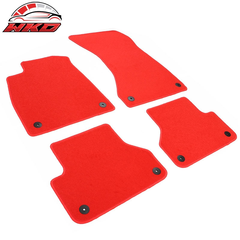 Fits 18-24 Audi A5 RS5 S5 Sportback Nylon Floor Mats Liner Red Front Rear Carpet