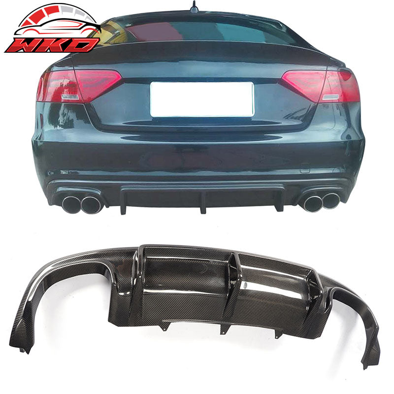 Fits 12-17 Audi A5 S5 Coupe OE Style Rear Bumper Lip Diffuser Matte Carbon Fiber