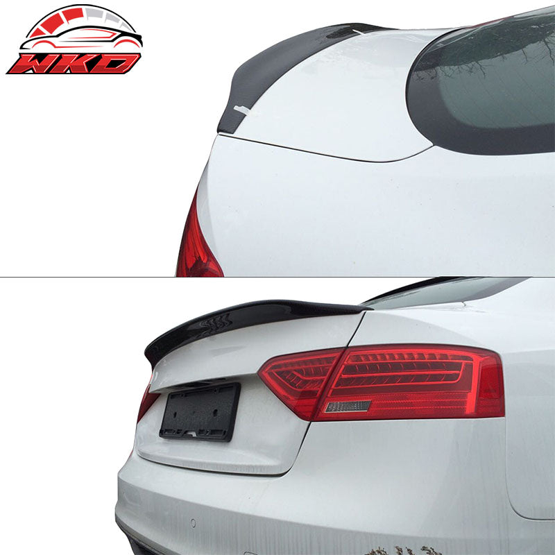 Fits 08-17 Audi A5 B8 B8.5 Coupe CA Style Matte Carbon Fiber Trunk Spoiler
