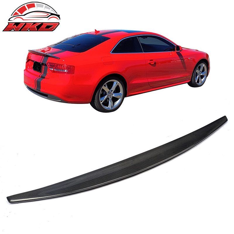 Fit 08-17 Audi A5 B8 B8.5 Coupe S Sty Matte Carbon Fiber Highkick Trunk Spoiler
