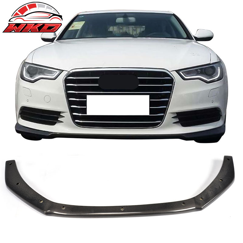 Fits 12-15 Audi A6 C7 4DR Facelift JC Style Front Bumper Lip Matte Carbon Fiber