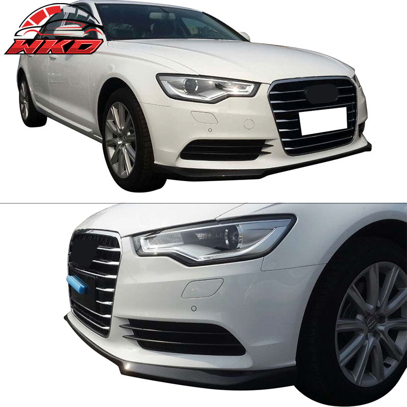 Fits 12-15 Audi A6 C7 4DR Facelift JC Style Front Bumper Lip Matte Carbon Fiber