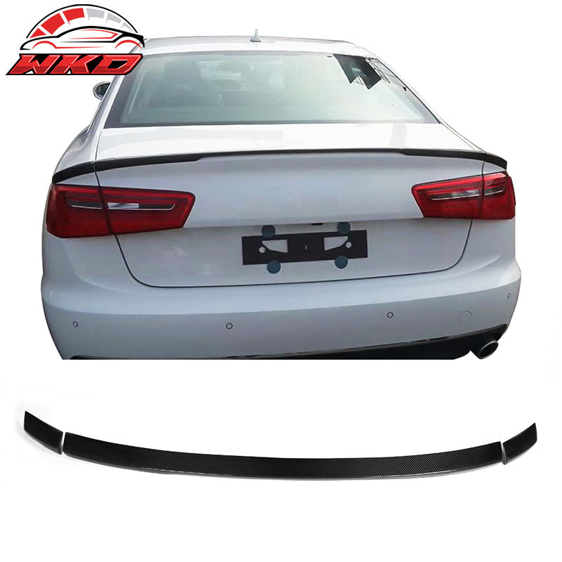 Fits 12-17 Audi A6 C7 4DR Non-S Line ABT Style Trunk Spoiler Matte Carbon Fiber