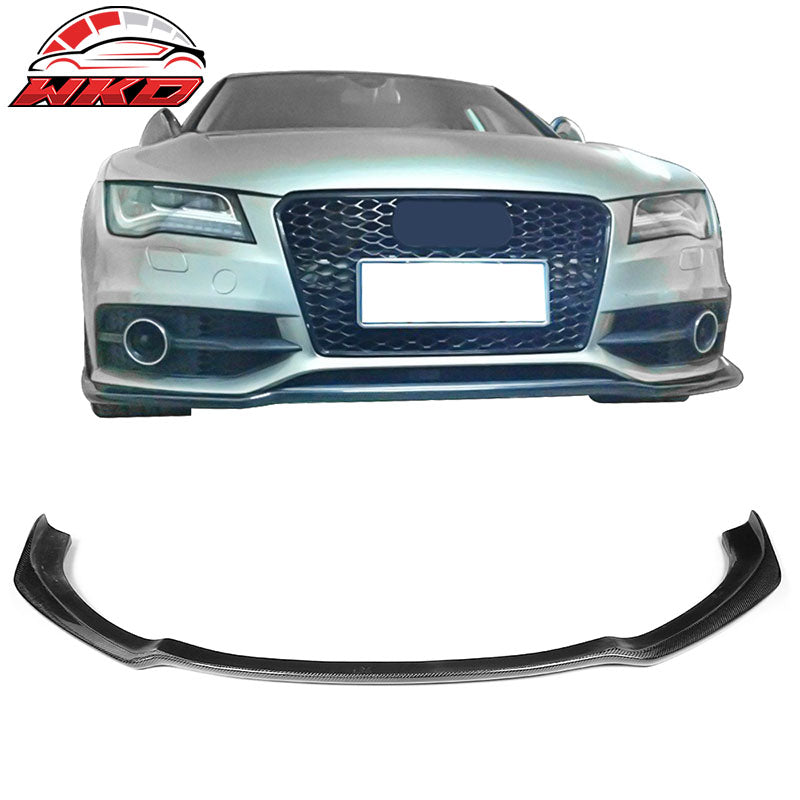 Fits 12-14 Audi A7 4G8 Sedan S-Line JC Style Front Bumper Lip Carbon Fiber CF