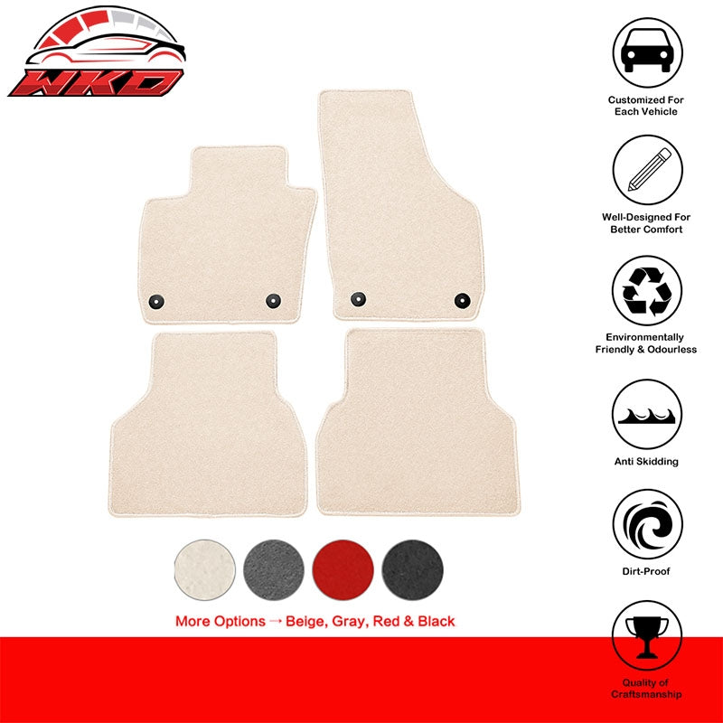 Fits 15-18 Audi Q3 4PCS Floor Mats Anti-slip Carpets Nylon Beige