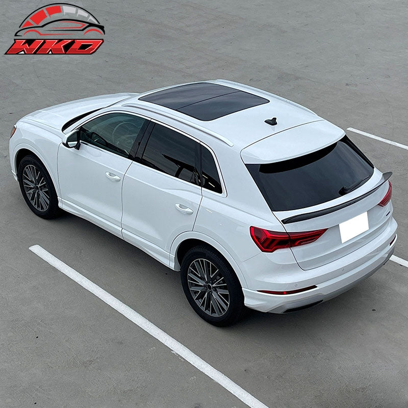 For 19-25 Audi Q3 IKON ABS Add-on Rear Trunk Spoiler Wing Lip Carbon Fiber Print