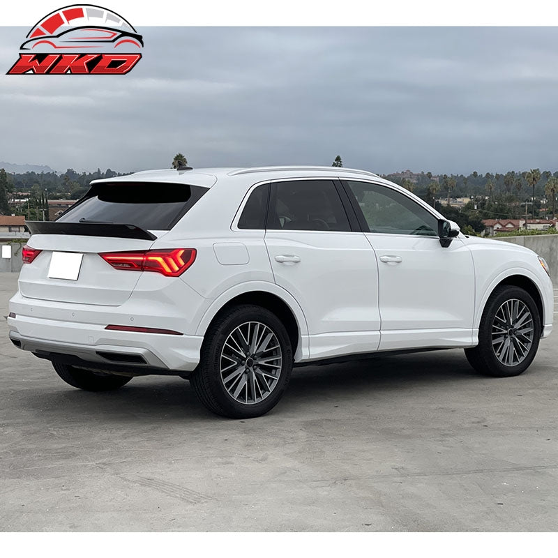 Fits 19-25 Audi Q3 IKON Style ABS Add-on Rear Trunk Spoiler Wing Lip Matte Black