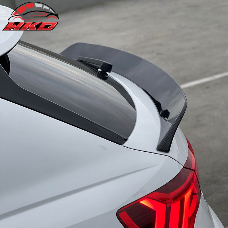 Fits 19-25 Audi Q3 IKON Style ABS Add-on Rear Trunk Spoiler Wing Lip Matte Black