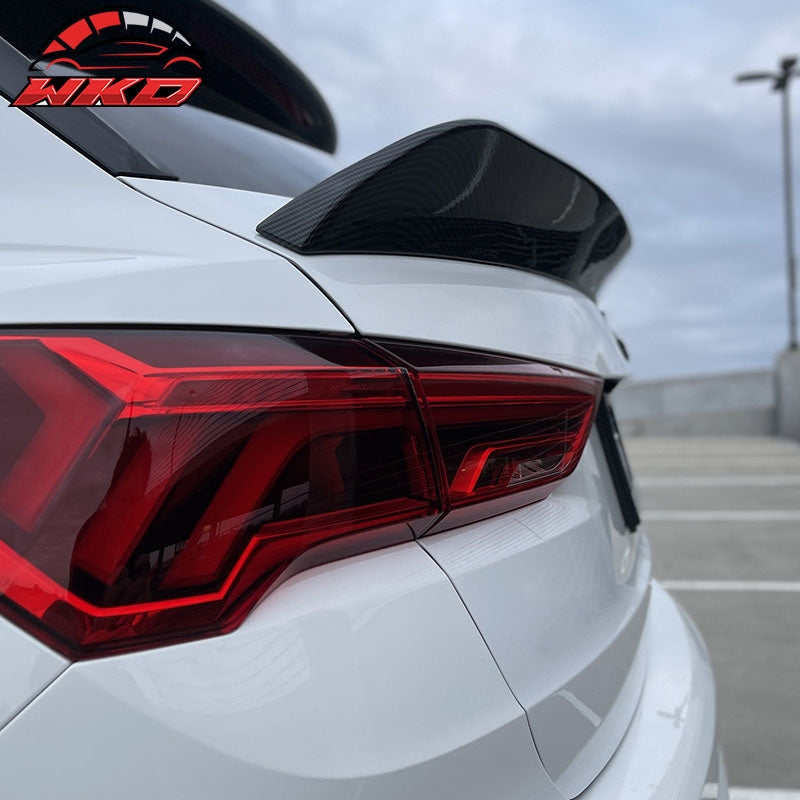 Fits 19-25 Audi Q3 IKON Style ABS Add-on Rear Trunk Spoiler Wing Lip Matte Black