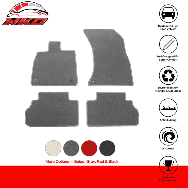 Fits 18-23 Audi Q5 80A Gray 1st 2nd Row Floor Mats Auto Carpets Nylon 4PC Set