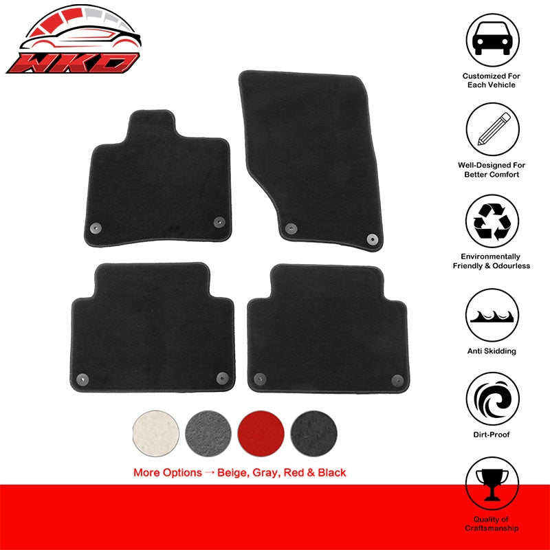 Fits 07-15 Audi Q7 Nylon Car Auto Floor Mats Liner Black Front Rear Carpets Set