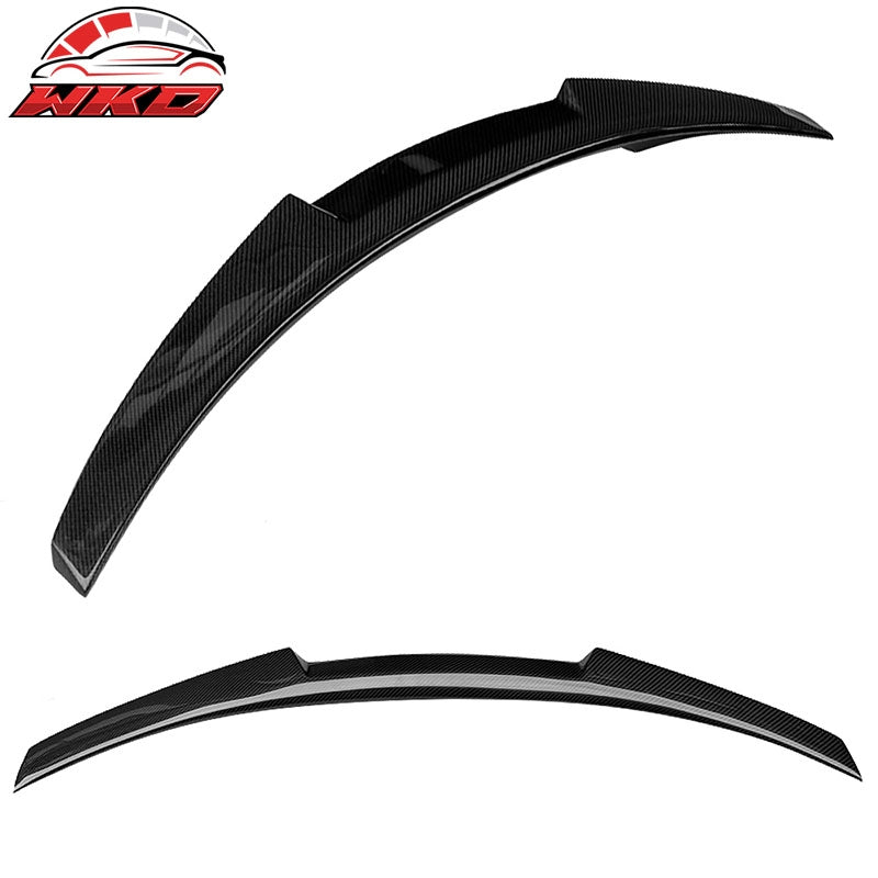 Fits 17-25 Audi A4 S4 M4 Style Rear Trunk Spoiler Wing Lip Matte Carbon Fiber
