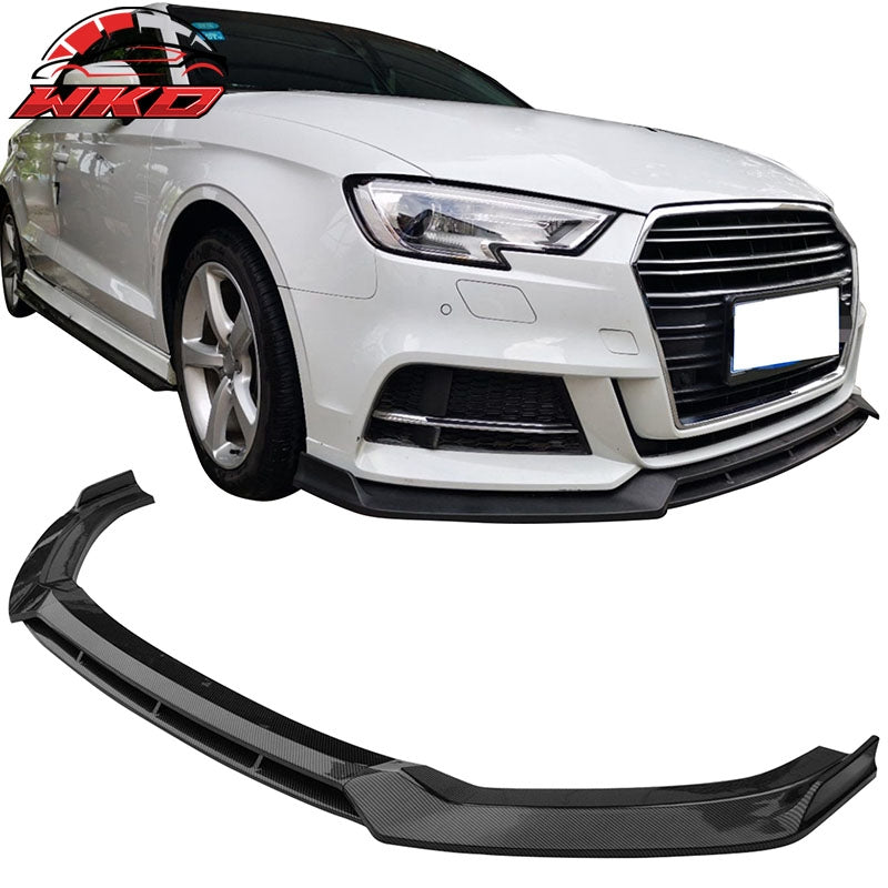 Wholesale 2017¨C2020 Audi S3 A3 8V S-Line Front Bumper Lip Spoiler Carbon Fiber Print