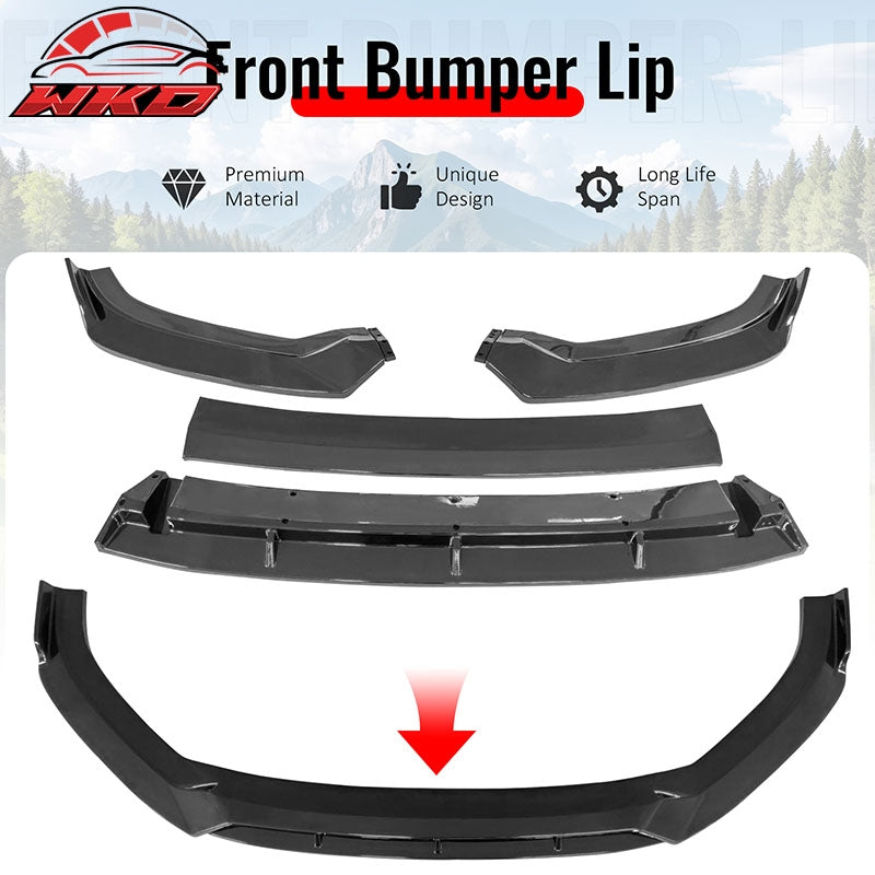 Fits 2017¨C2020 Audi S3 A3 8V S-Line IKON Front Bumper Lip Spoiler Gloss Black PP