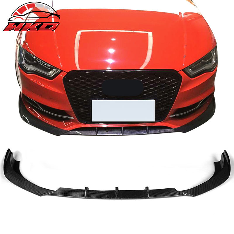 Fits 15-17 Audi S3 8V Sedan JC Style Front Bumper Lip Spoiler Carbon Fiber CF