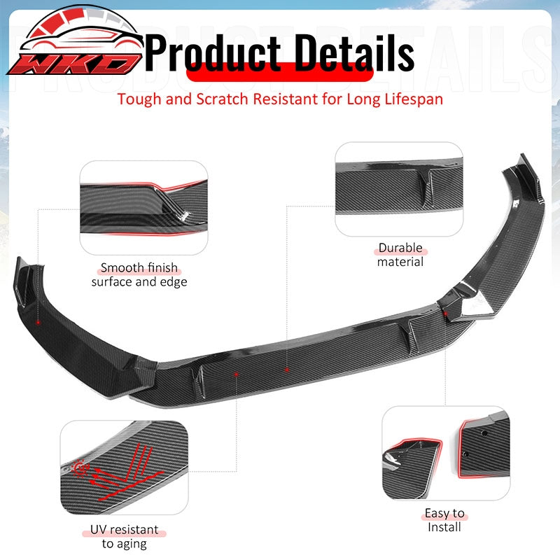 Fits 2017¨C2018 Audi S4 A4 Quattro B9 Front Bumper Lip Spoiler Carbon Fiber Print