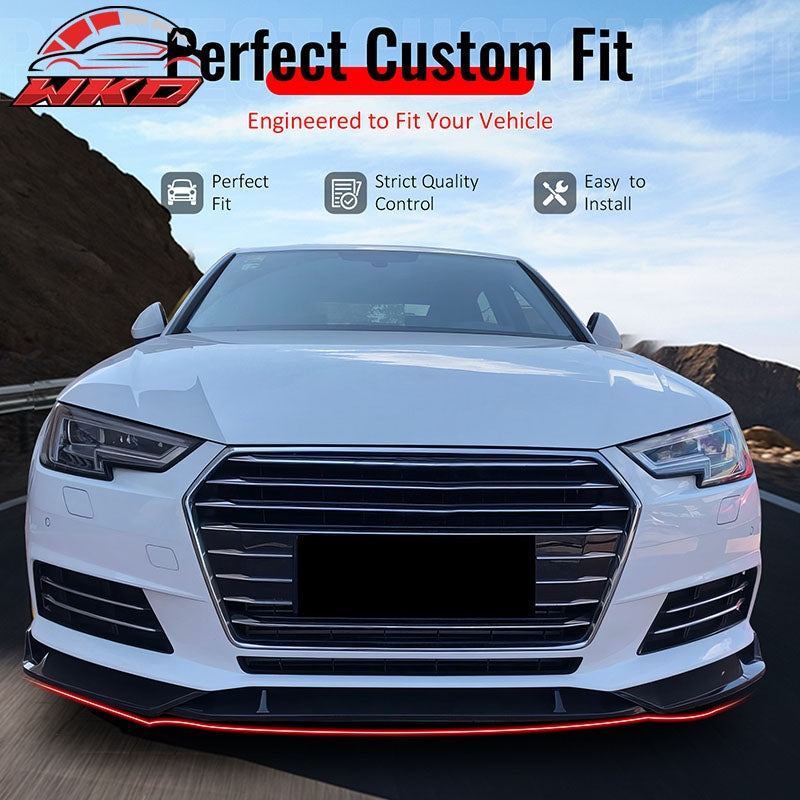 For 2017¨C2018 Audi S4 A4 Quattro B9 IKON Front Bumper Lip Spoiler Gloss Black PP