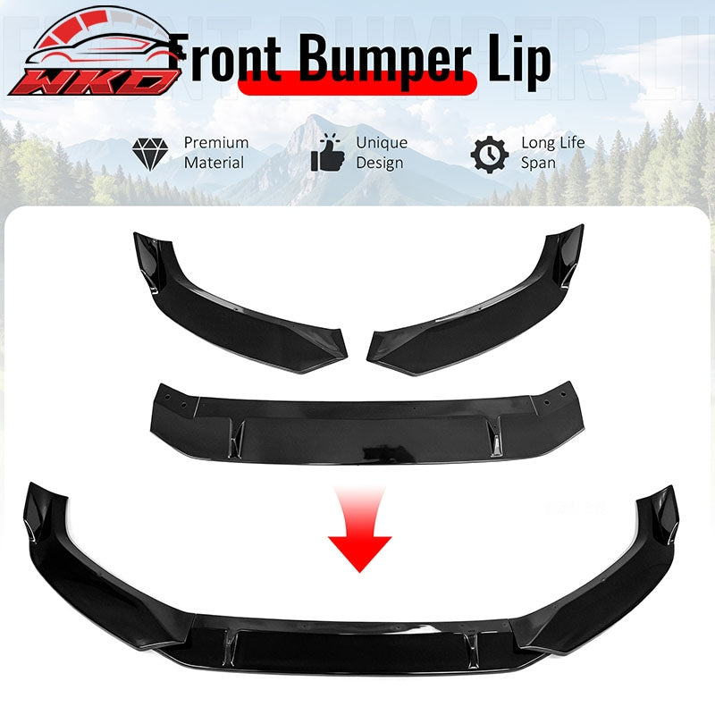 For 2017¨C2018 Audi S4 A4 Quattro B9 IKON Front Bumper Lip Spoiler Gloss Black PP