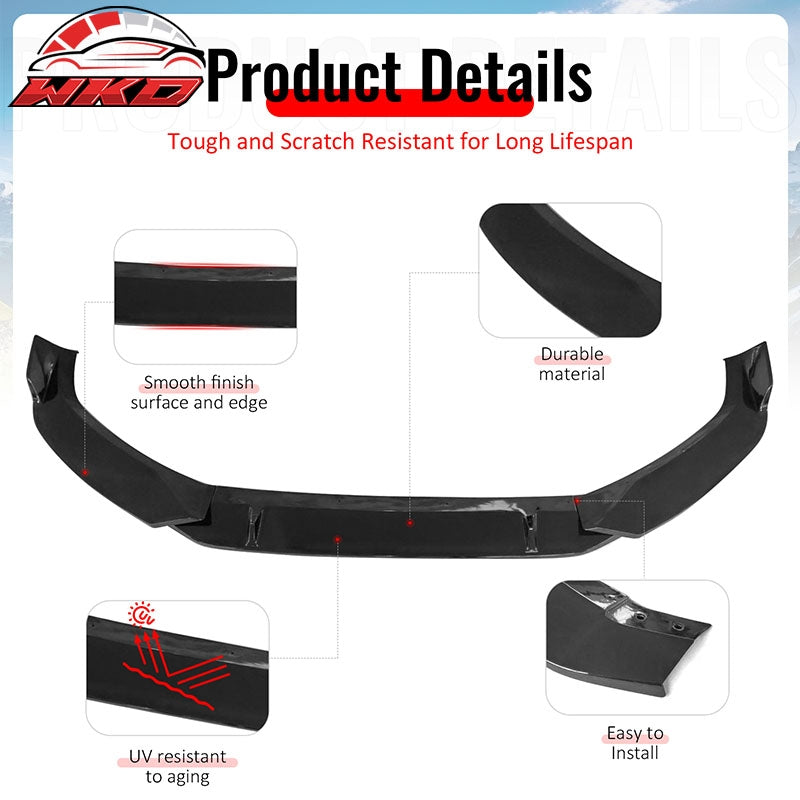 For 2017¨C2018 Audi S4 A4 Quattro B9 IKON Front Bumper Lip Spoiler Gloss Black PP