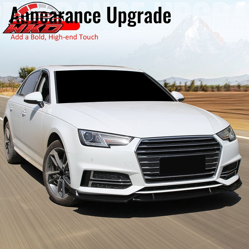 For 2017¨C2018 Audi S4 A4 Quattro B9 IKON Front Bumper Lip Spoiler Gloss Black PP